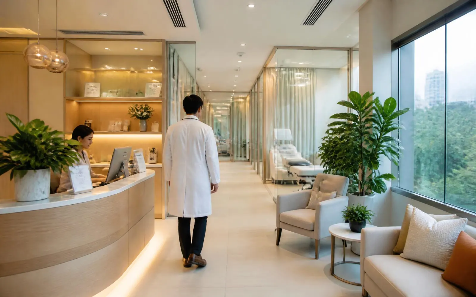 Reception and treatment corridor at Bangkok Stem Cell Center
